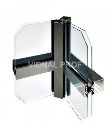 профиль фасадная стоечно-ригельная система VIDNAL F50 SR в разрезе