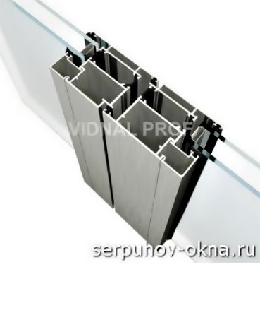профиль VIDNAL V60D «тёплое» остекление дверей в разрезе