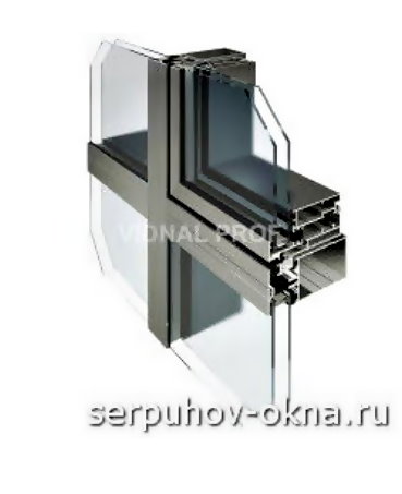 профиль фасадной ригель-ригельная системы VIDNAL F50 RR в разрезе